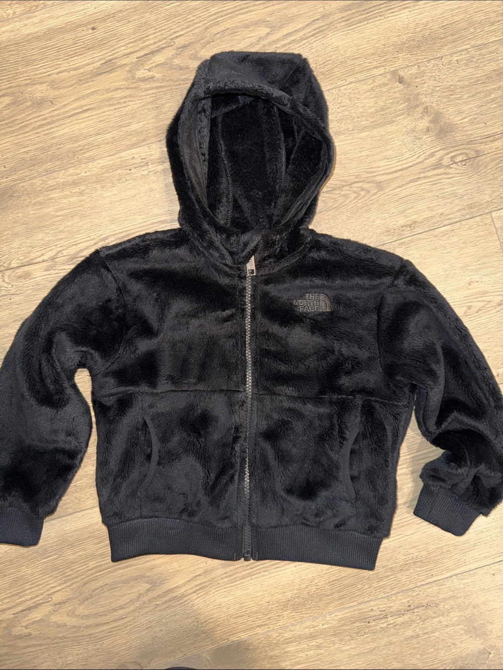 The North Face Kids Black Faux-Fur Full-Zip Hoodie